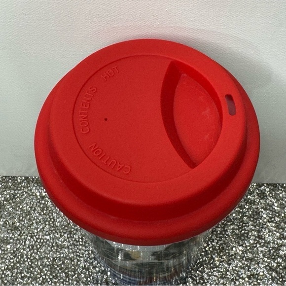 Pier 1 Retired Boston Terrier Ceramic Travel Mug with Red Silicone Lid - Picture 3 of 6